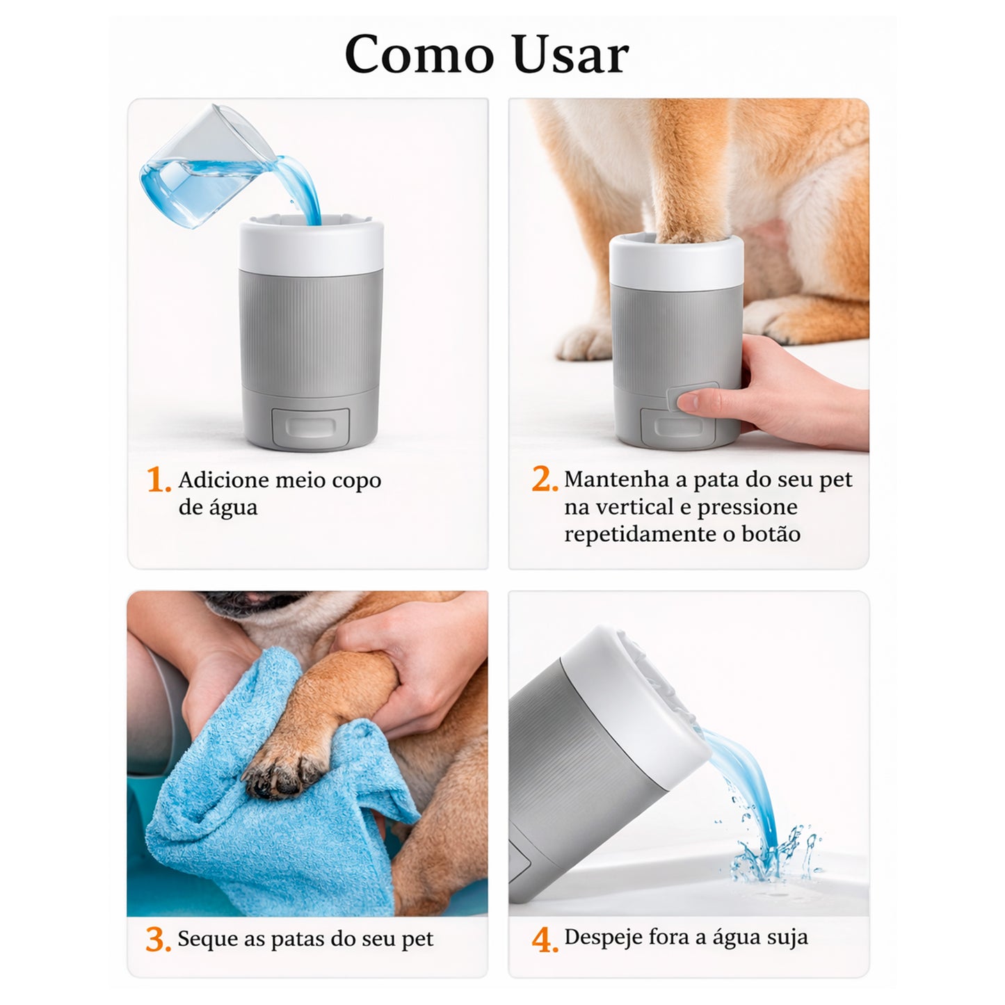 PawClean Pro™ – Limpador Portátil de Patas para Cães